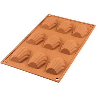 Silikomart Muffinbackform Madeleine 9er 6,8cmx4,5cm H 1,7cm Silikon, terracotta