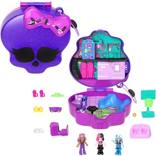 Polly Pocket Spielwelt Monster High Schatulle, mit 3 kleinen Puppen lila
