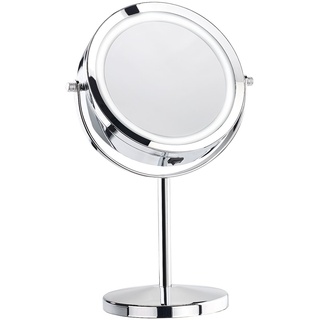 Sichler Beauty LED Standspiegel: Stand-Kosmetikspiegel mit 18 LED, 3-fache Vergrößerung (Spiegel beleuchtet, Kosmetik-Spiegel, Batterie)