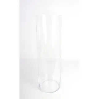 INNA-Glas Bodenvase Zylinder Vase Sansa aus Glas, klar, 60cm, Ø 19cm - Bodenvase weiß