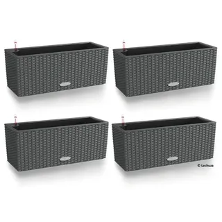 LECHUZA® Blumenkasten BALCONERA Cottage 50 Granit All-in-One x 4