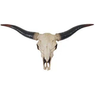 Décoshop26 - Stierkopf-Wanddekoration 75 cm Longhorn-Trophäe aus Polyresin für den Innen- und Außenbereich Natur 04_0002852
