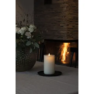 LED-Kerze KONSTSMIDE Kerzen Gr. Ø/H: 9,6 cm x 18,2 cm, beige (cremeweiß) Weihnachtsbeleuchtung Innen LED Echtwachskerze, mit 3D Flamme, Ausblasfunktion Touch