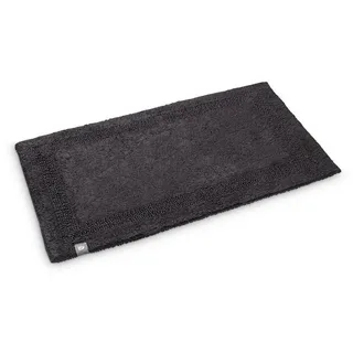 houseproud Badematte Frame Luxe, Höhe 15 mm, 100%Baumwolle, Wendematte, Rahmendesign, {100% Baumwolle}, rechteckig schwarz rechteckig | 70 cm x 130 cm x 15 mm