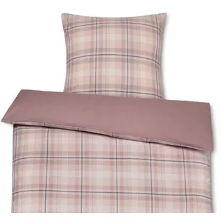Flanell-Bettwäsche - rosa - 100% Baumwolle- Maße: 155 x 220 cm - rosa