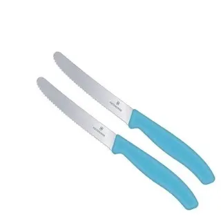 Victorinox | Tafelmesser Set Swiss Classic – Limited Edition | Karibikblau | Wellenschliff | ergonomischer Griff | spülmaschinengeeignet