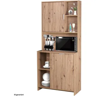 Hti-Living Küchenschrank Malin Artisaneiche BRAUN