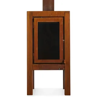 Quaruba Terrassenkamin Corten-Stahl Ohne Rollen XXL 3 Seiten Glas + Hitzeschild