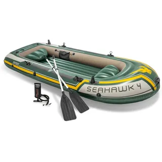 Intex Schlauchboot Excursion 4 Weiß inkl. Pumpe und Alu-Paddel