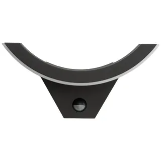 Lucande LED Wandleuchte außen Half mit Bewegungsmelder (spritzwassergeschützt (Modern) in Schwarz aus Aluminium (1 flammig,) - Wandlampe für Außenwand/Hauswand Haus Terrasse und Balkon