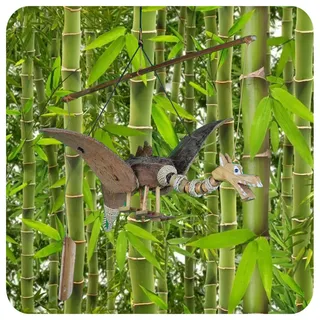 Bambus Windspiel Kokosnuss Mobile handgefertigt Garten Deko Drache