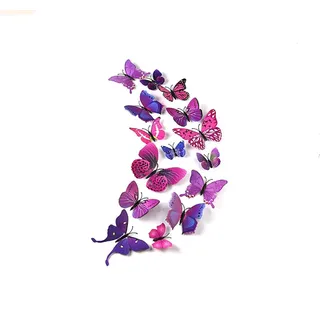12 Stück 3D Abnehmbare Magnete Schmetterlinge Deko Butterfly Wandsticker für Heimwerker, Babyzimmer, Büro, Party und Geburtstag Dekoration