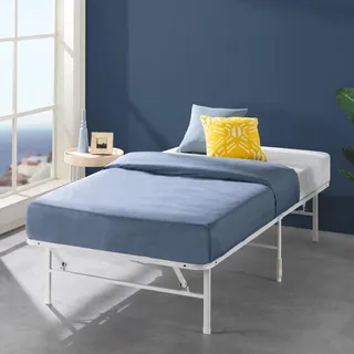 Zinus SmartBase Bett 90x200 cm - Höhe 35 cm - Ideal für ein Gästebett - Stauraum unter dem Bett - Weiß
