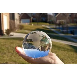 Splitter Kristall Magic Kugel Globus Welt Karte Ball Handwerk 60 mm Glas Marmor Welt Globe Terrarium Figuren Home Office Decor (clear)