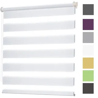 Tragbare Verdunkelungsrollo 40x220cm Dachfenster Verdunkelung Sonnenschutz Seitenzugrollo Doppelrollo Thermorollo mit Bohren für Fenster und Tür, Weiß