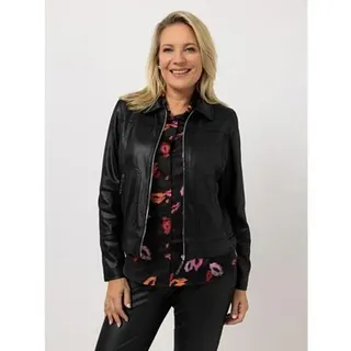 KILIAN KERNER SENSES Biker-Jacke, Langarm Lederimitat Brusttaschen figurumspielend
