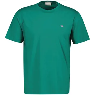 GANT Herren T-Shirt - REGULAR SHIELD, Rundhals, kurzarm, Baumwolle, Stickerei Grün (Botanical Hue) 2XL