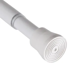 Verstellbare Vorhangstange 120 bis 210 cm (Weiß) Duschvorhangstange Ø16/19 mm ohne Bohren, schrauben oder kleben - Spannstange zum klemmen