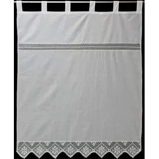 Gardine "Bärental" Gr. 4, weiß, B:120cm H:245cm, Baumwolle, Polyester, HOSSNER - ART OF HOME DECO, Gardinen, maschinell gefertigte Häkelspitze