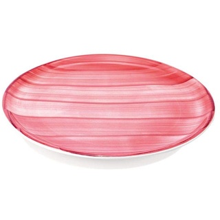 Zafferano Striche - Porzellanteller, Durchmesser 270 mm, Farbe Rosa, spülmaschinengeeignet bis 60° - Set 6-teilig