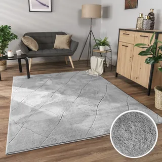 Paco Home Utrecht 641 Kurzflorteppich 120 x 160 cm Grau