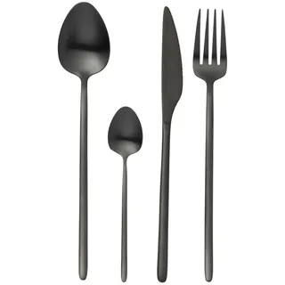 J-Line by Jolipa Besteck-Set Besteck Set 24-teilig Edelstahl glänzend/ matt schwarz, 6 Personen, 24 Teile, modernes Design