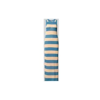 Enganliegendes Strickkleid aus reiner Baumwolle, Jeansblau, 44