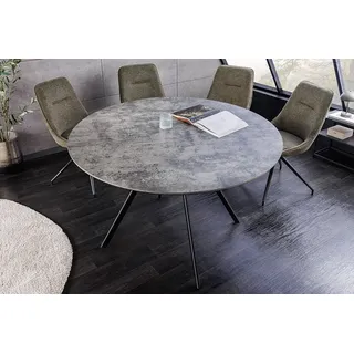 riess-ambiente Esstisch ATELIER 120cm grau / schwarz - Beton-Design, Metall, rund, 4 Personen (Einzelartikel, 1-St), moderner Tisch - ideal für Küche, Esszimmer, Wohnzimmer und Büro grau
