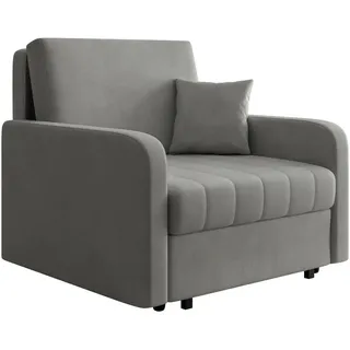 Mirjan24 Schlafsessel Viva Silk I Polyester 102 x 85 x 98 cm Grau mit Kissen