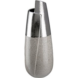 GILDE Tischvase Marmo (1 St), Vase aus Keramik grau|silberfarben