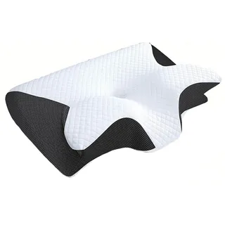 Pillowdaddy Pillow Daddy Das Nacken - Therapiekissen Ergonomisches Memory Foam Kissen – Nackenstützkissen für Seiten-, Rücken-, Bauchschläfer, Waschbar,Kissenkern + Innenfutter + Außenkissen (Black)