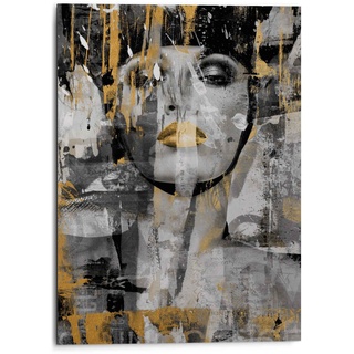 Wandbild REINDERS "Aluminium Kraftvolle Frau - Freiheit Modern Kräftig" Bilder Gr. B/H: 50 cm x 70 cm, Frau, 1 St., goldfarben Kunstdrucke