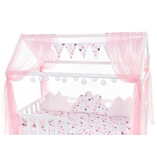 Kinderbettwäsche Baby Bettset für Hausbetten Deko Bettwäsche Garnitur OHNE BETT, Babyhafen, 11 teilig, inkl. Deko-Set bunt|rosa|weiß