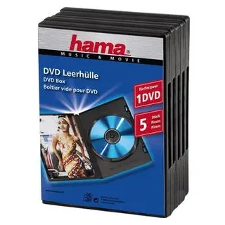 Hama 51297 DVD-Leerhülle 5er-Pack schwarz