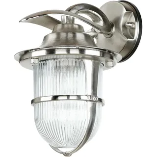 Licht-Erlebnisse Außenleuchte Messing Glas H:27cm E27 IP64