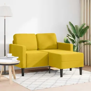 vidaXL 2-Sitzer-Sofa mit Chaiselongue L-Form Gelb 125 cm Samt