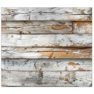 Primedeco Herd-Abdeckplatte Herdabdeckplatte Spritzschutz aus Glas Verwittertes Holz Brettpanel, Glas, (1 tlg) grau|silberfarben
