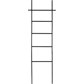 WENKO Handtuchleiter Loft, schöne Leiter als Handtuchhalter oder Kleiderständer nutzbar, aus echtem Bambus, 57 x 4 x 170 cm, schwarz