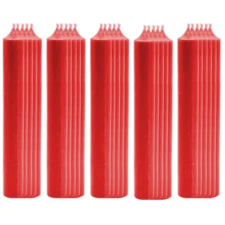 TSB Werk Spitzkerze 25x Stabkerze Tischkerze Wachskerze Durchgefärbt, Tropffrei, Kerze, 180 x 22mm, Set rot
