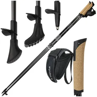 Alpidex Superleichter Carbon Nordic Walking Stock 120 cm schwarz