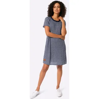 Casual Looks Etuikleid Bedruckt Marine/Weiß 46