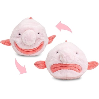 Uni-Toys Kuscheltier »Blobfisch Flip-Plüschtier - 29 cm (Länge) - Wende-Plüsch, Fisch«, zu 100 % recyceltes Füllmaterial