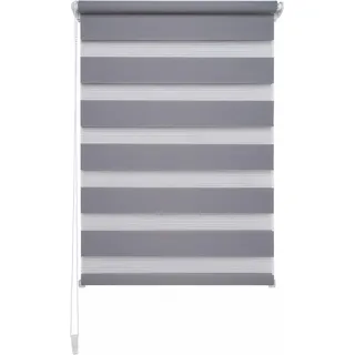 LIEDECO Doppelrollo Klemmfix-Duo-Rollo 80 x 210 cm grau