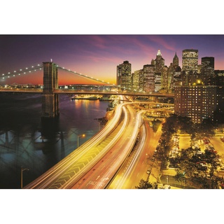 Komar Fototapete NYC Lights, Mehrfarbig, Papier, Skyline, 368x254 cm, Fsc, Tapeten Shop, Fototapeten