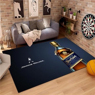 MOBYAT Fußmatte Mit Whiskey-Logo Bedrucktmoderner Teppich3D-Stil Ist Auch Eines Seiner Merkmale150X200Cm