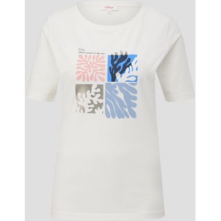 s.Oliver - T-Shirt mit Frontprint, Damen, creme, 42