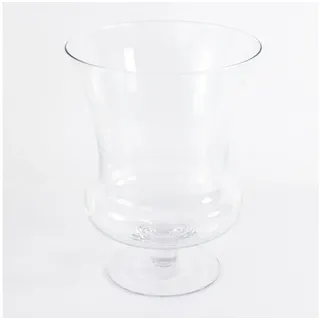 INNA-Glas Dekovase Pokal Vase - Blumenvase CARA aus Glas, klar, 35cm, Ø 27cm weiß