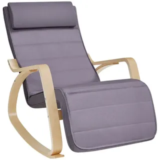 Songmics Relaxsessel SONGMICS Baumwolle 70 x 100 x 80 cm Grau mit verstellbarer Fußstütze