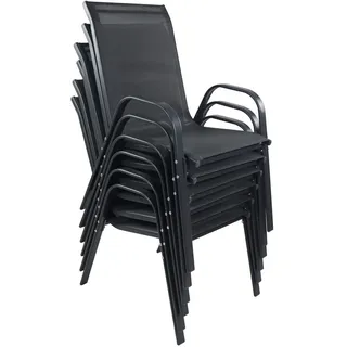 VCM Gartenstuhl 56 x 73 x 89 cm grau 6 St.