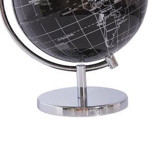 Globus schwarz / silber Metallfuß glänzend 20 cm COOK